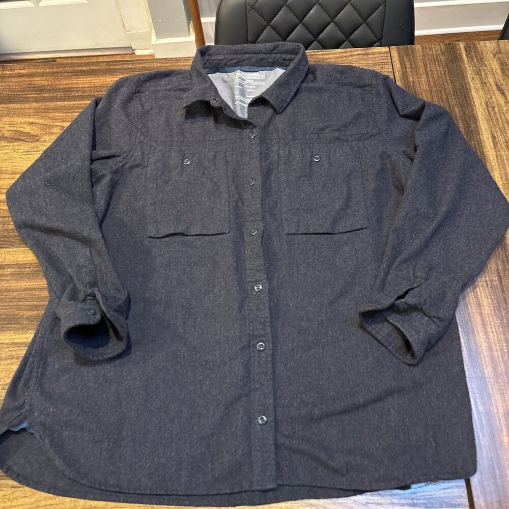 REI Cooperative Mens Blue Flannel Cotton Button Down Long Sleeve Shirt Size 2XL